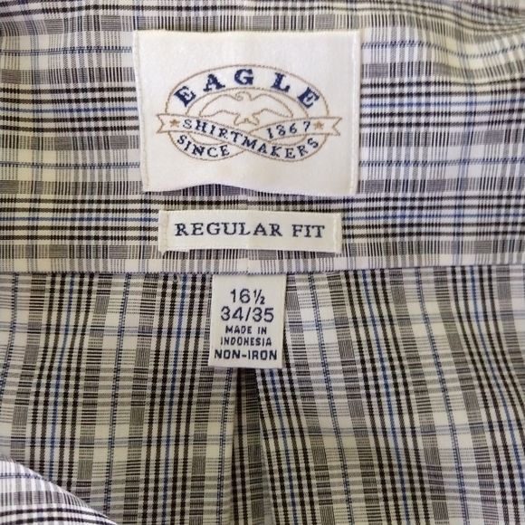Eagle Shirtmakers Regular Fit Dress Shirt. EUC. 16 1/2, 34-35 - Picture 3 of 7